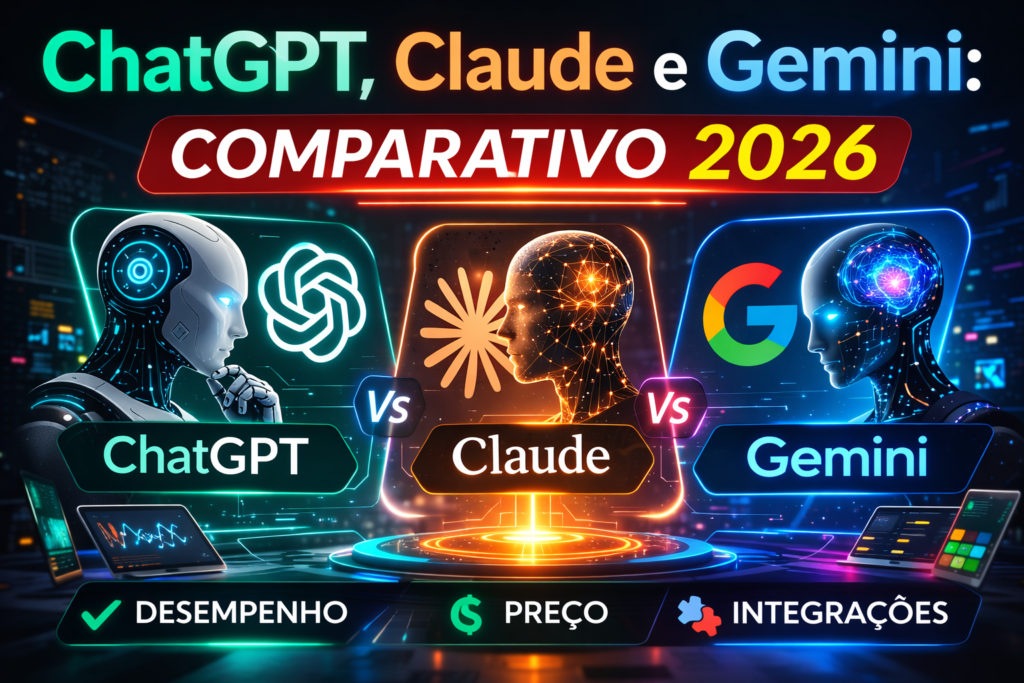 ChatGPT, Claude e Gemini Comparativo 2026